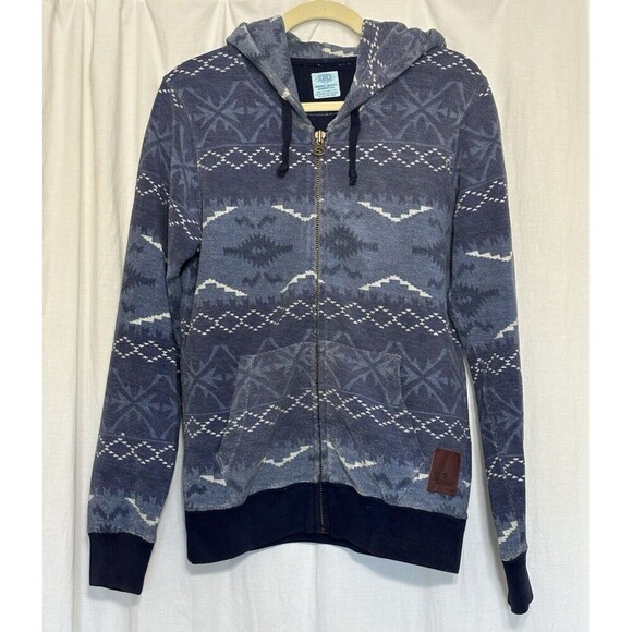 SCOTCH & SODA MENS Double Loop Cotton AZTEC SOUTHWESTERN Full-Zip HOODIE Small - Picture 1 of 9